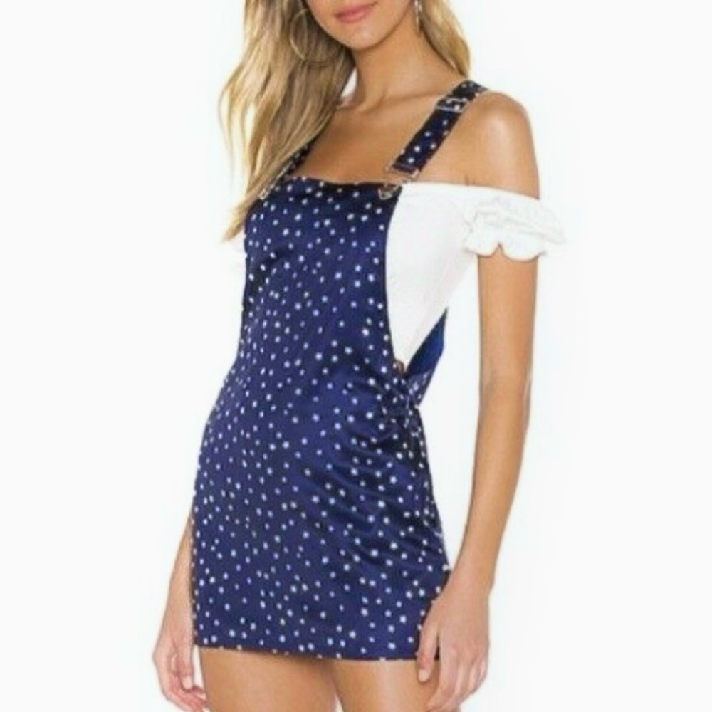 Revolve mini silky overall dress